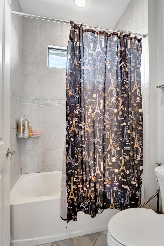 7015 NW 27th Ave, Boca Raton, FL 33496 - bathroom with tile patterned floors, shower / bath combo, and toilet