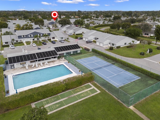 drone / aerial view featuring a residential view