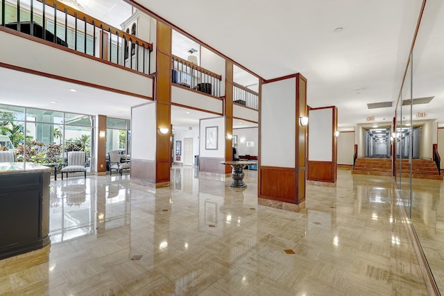 building lobby featuring visible vents