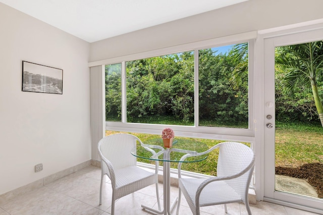 view of sunroom
