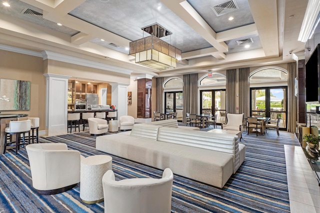 building lobby with visible vents