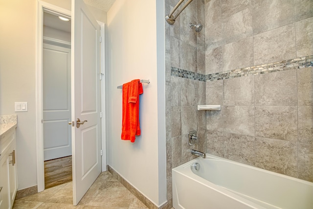 15688 Italian Cypress Way, Wellington, FL 33414 - bathroom featuring baseboards, tile patterned floors, shower / bath combination, and vanity