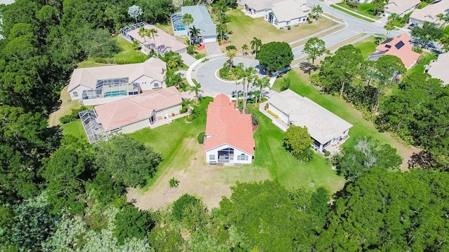 aerial view with a residential view