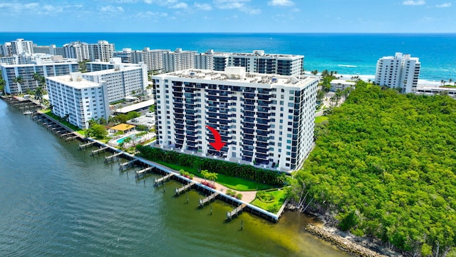 3420 S Ocean Blvd Unit 3W, Highland Beach, FL 33487 - drone / aerial view of a large body of water and apartment complex / building