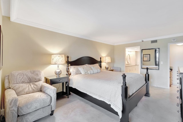 3420 S Ocean Blvd Unit 3W, Highland Beach, FL 33487 - bedroom with crown molding, connected bathroom, and baseboards