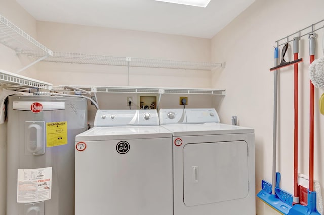 3420 S Ocean Blvd Unit 3W, Highland Beach, FL 33487 - washroom with electric water heater and washer and dryer