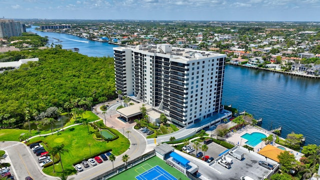 3420 S Ocean Blvd Unit 3W, Highland Beach, FL 33487 - drone / aerial view of a nearby body of water and apartment complex / building