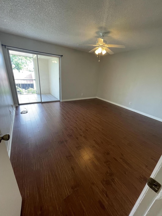642 NW 13th St Unit 31, Boca Raton, FL 33486 - empty room featuring baseboards, wood finished floors, ceiling fan, and a textured ceiling