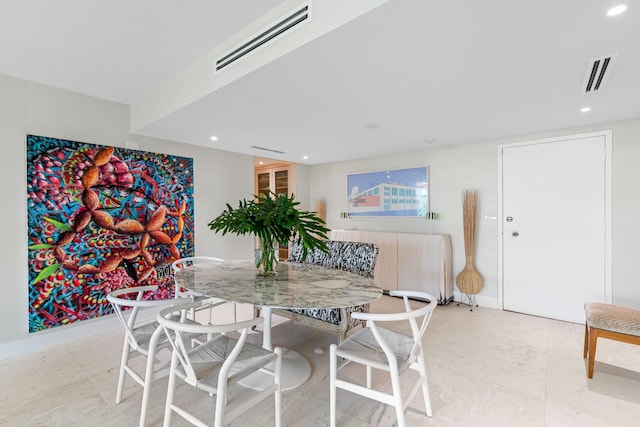 2773 S Ocean Blvd Unit 209, Palm Beach, FL 33480 - dining area featuring visible vents and recessed lighting