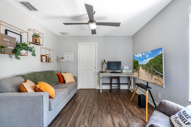 8533 Briar Rose Pt, Boynton Beach, FL 33473 - living area featuring wood finished floors and a ceiling fan