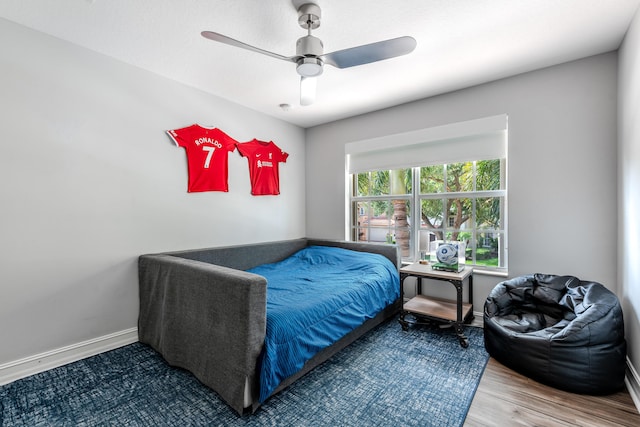 8533 Briar Rose Pt, Boynton Beach, FL 33473 - bedroom featuring wood finished floors, baseboards, and a ceiling fan
