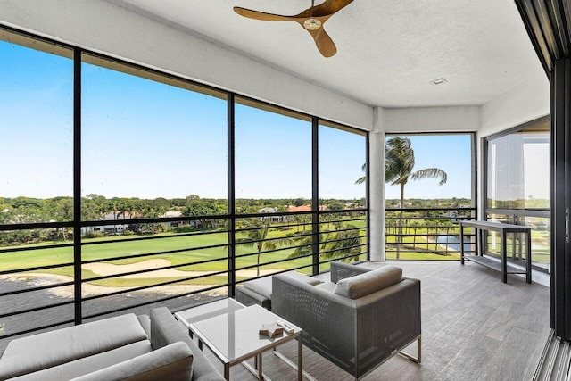 7383 Orangewood Ln Unit 304, Boca Raton, FL 33433 - sunroom featuring ceiling fan