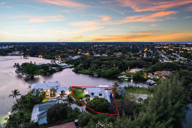 1304 Peninsular Rd, Jupiter, FL 33469 - bird's eye view with a water view