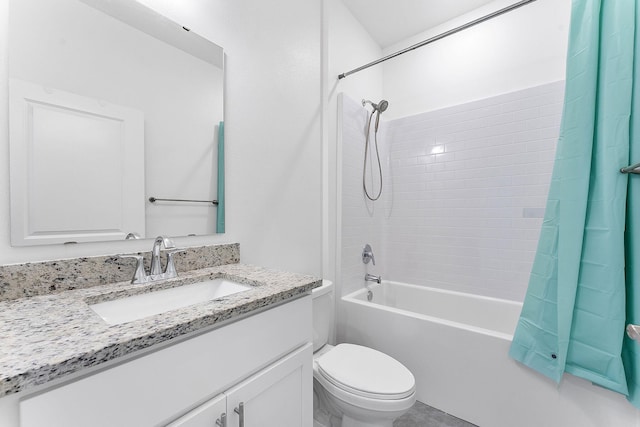 2132 SW Vista Rd, Port Saint Lucie, FL 34953 - bathroom with shower / bathtub combination with curtain, toilet, and vanity