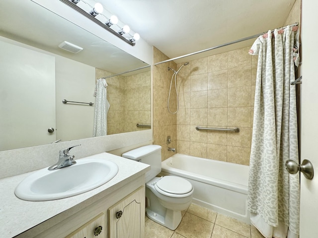 82 Dorset Unit B, Boca Raton, FL 33434 - full bath featuring shower / bathtub combination with curtain, vanity, and tile patterned flooring