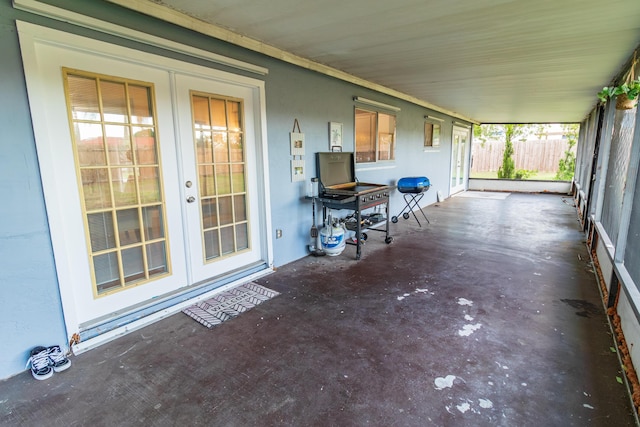 sunroom / solarium with french doors