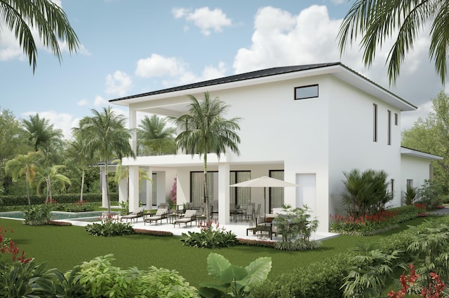 4594 133rd Rd S Amalfi, Unit Amalfi, Delray Beach, FL 33445 - back of house with a lawn, stucco siding, and a patio area