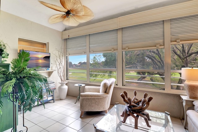 7460 La Paz Blvd Unit 206, Boca Raton, FL 33433 - sunroom / solarium with tile patterned flooring and vaulted ceiling