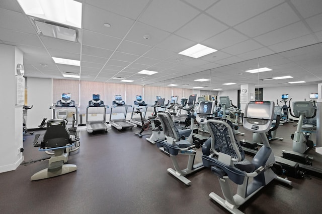 525 S Flagler Dr Unit 16A, West Palm Beach, FL 33401 - workout area featuring a paneled ceiling