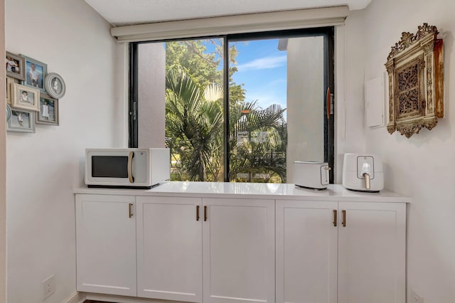 bar with white microwave
