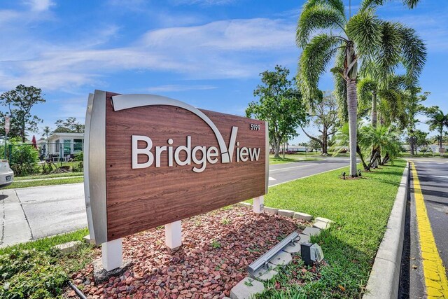 view of community sign