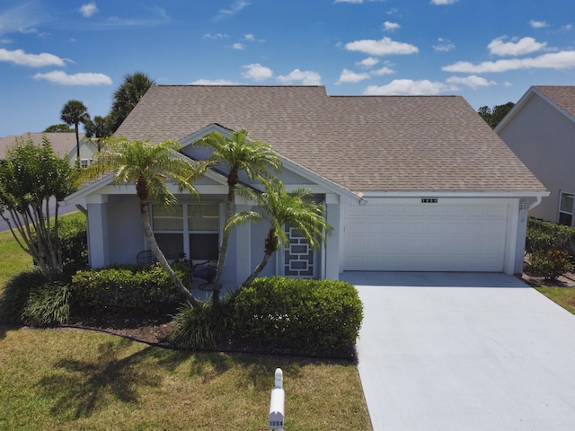 1054 NW Tuscany Dr, Port Saint Lucie, FL 34986 - ranch-style home featuring roof with shingles, stucco siding, concrete driveway, and an attached garage