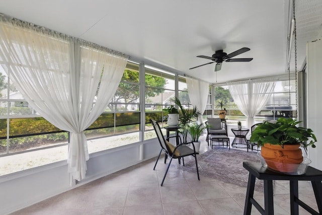 1054 NW Tuscany Dr, Port Saint Lucie, FL 34986 - sunroom / solarium featuring ceiling fan, tile patterned floors, and plenty of natural light