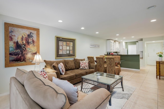 4801 Esedra Ct Unit 104, Lake Worth, FL 33467 - living room featuring recessed lighting, baseboards, and light tile patterned floors