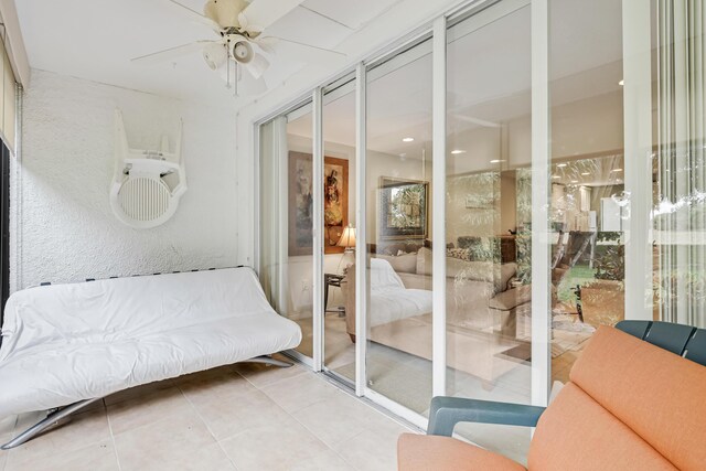 4801 Esedra Ct Unit 104, Lake Worth, FL 33467 - interior space with a ceiling fan and tile patterned floors
