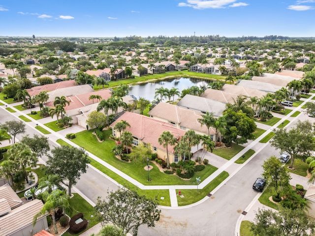 aerial perspective of suburban area featuring a large body of water