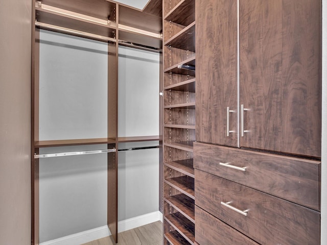 spacious closet with wood finished floors