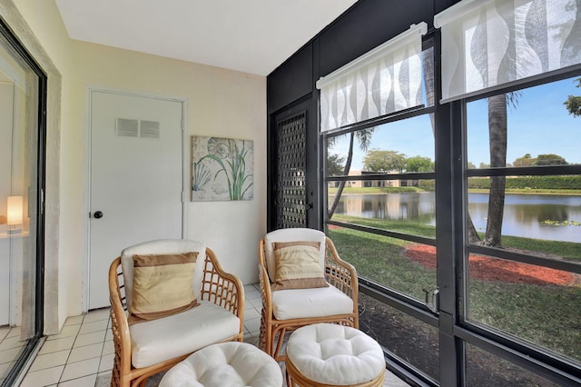 15108 Ashland Dr Unit 185, Delray Beach, FL 33484 - sunroom featuring a water view and visible vents