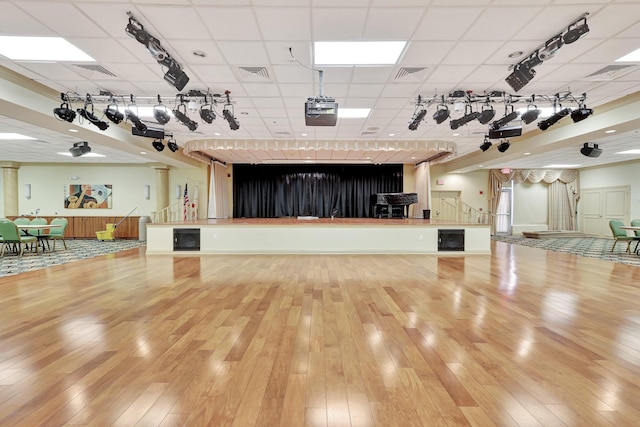 15108 Ashland Dr Unit 185, Delray Beach, FL 33484 - misc room with wood finished floors, a paneled ceiling, and visible vents