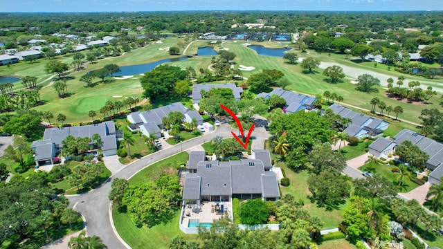 14 Windsor Ln, Boynton Beach, FL 33436 - aerial view of property and surrounding area with nearby suburban area, a golf course, and a nearby body of water
