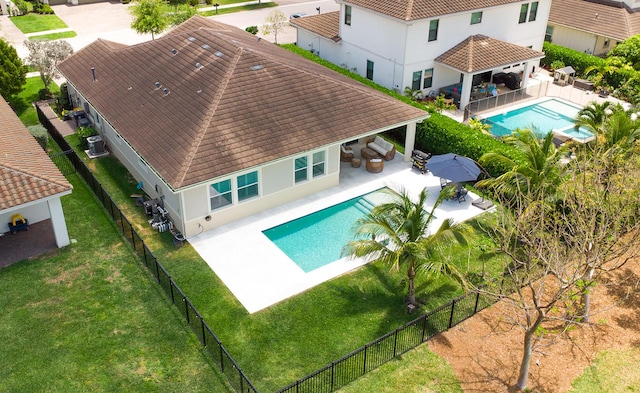 1055 Ember Ridge Run, Loxahatchee, FL 33470 - view of pool featuring a gazebo, a patio, central AC, and a pool with connected hot tub