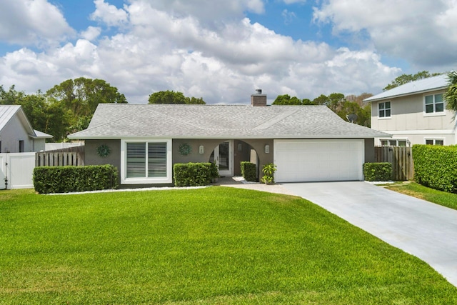 1155 Rainwood Cir, Palm Beach Gardens, FL 33410 - view of front facade with a front lawn, roof with shingles, and a garage
