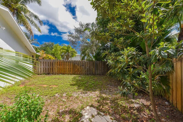 view of yard featuring a fenced backyard