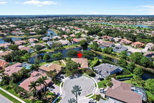 8881 Livingston Way, Boynton Beach, FL 33472 - bird's eye view featuring a water view and a residential view