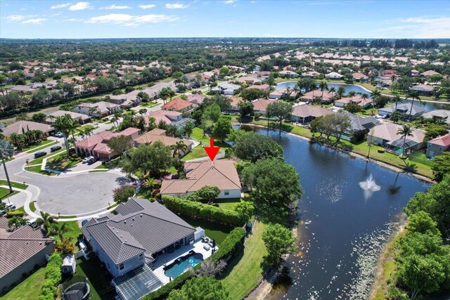 8881 Livingston Way, Boynton Beach, FL 33472 - birds eye view of property featuring a water view and a residential view