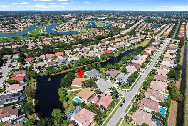 8881 Livingston Way, Boynton Beach, FL 33472 - aerial view with a water view and a residential view