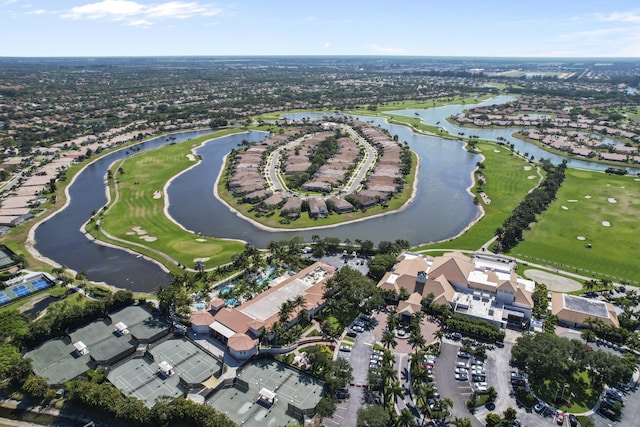 8881 Livingston Way, Boynton Beach, FL 33472 - aerial view with a water view, view of golf course, and a residential view