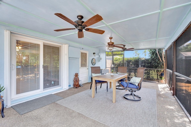 387 Yvonne Dr, West Palm Beach, FL 33406 - garage featuring separate washer and dryer, a ceiling fan, and refrigerator
