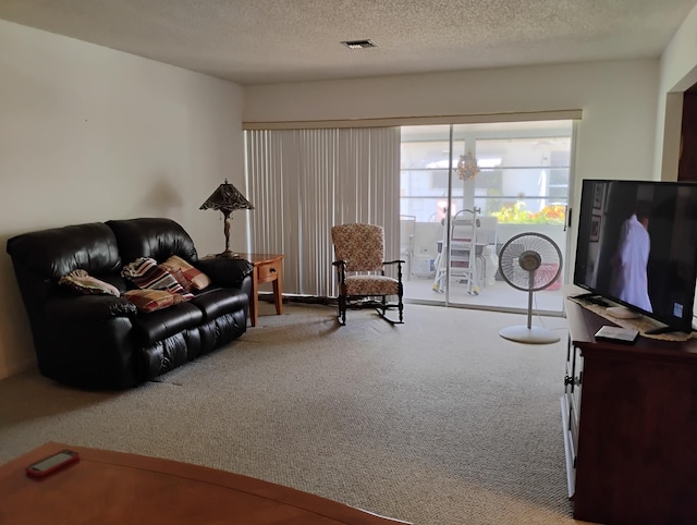 131 Lakes End Dr Unit D, Fort Pierce, FL 34982 - living area featuring carpet flooring and a textured ceiling