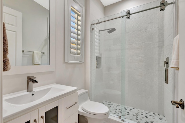112 Dalena Way, Palm Beach Gardens, FL 33418 - bathroom featuring toilet, a shower stall, and vanity