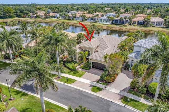 112 Dalena Way, Palm Beach Gardens, FL 33418 - bird's eye view featuring a water view and a residential view