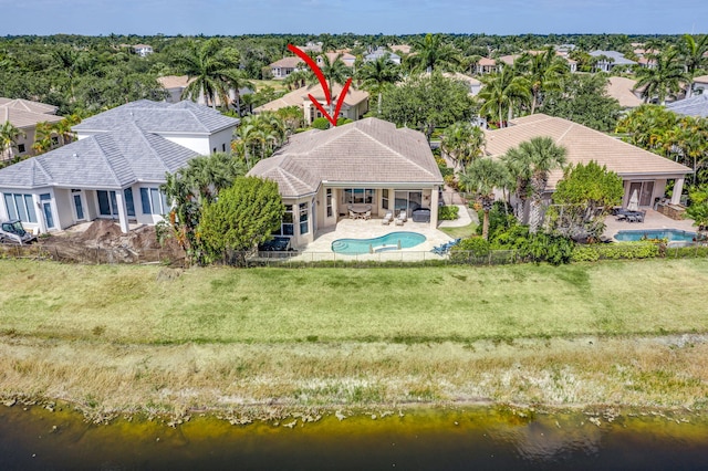 112 Dalena Way, Palm Beach Gardens, FL 33418 - aerial view featuring a residential view and a water view