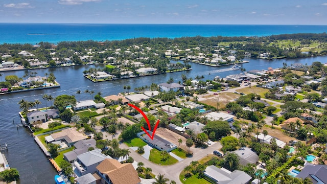 918 Turner Rd, Delray Beach, FL 33483 - aerial view with a residential view and a water view