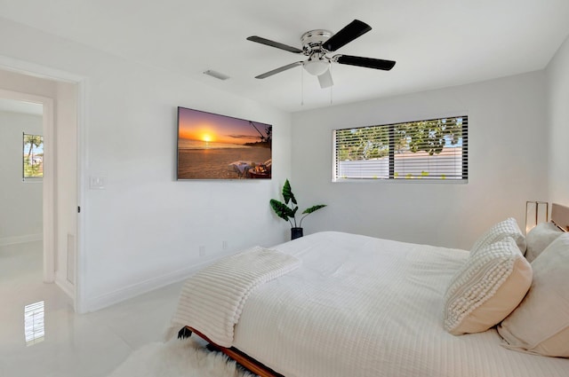 918 Turner Rd, Delray Beach, FL 33483 - bedroom featuring ceiling fan, visible vents, and multiple windows