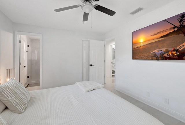 918 Turner Rd, Delray Beach, FL 33483 - bedroom with visible vents, baseboards, and ceiling fan