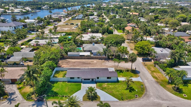 918 Turner Rd, Delray Beach, FL 33483 - drone / aerial view featuring a water view and a residential view